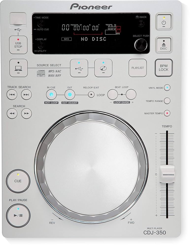 【こうき】Pioneer CDJ-350 PIONEER CDJ-350-W Single Disc DJ CD Player (White) : Amazon